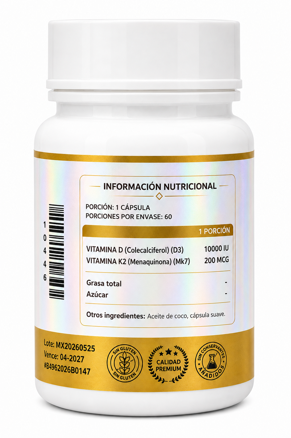 VITAMINA D3 CON K2 - CÁPSULAS SUAVES 10,000 IU - Imagen 2