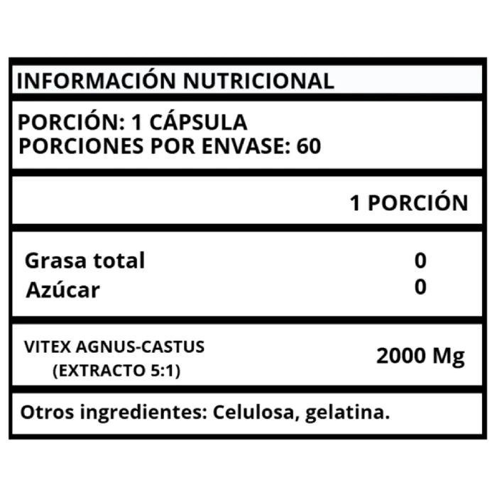 VITEX AGNUS (SAUZGATILLO) - CÁPSULAS 2000 MG - Imagen 2