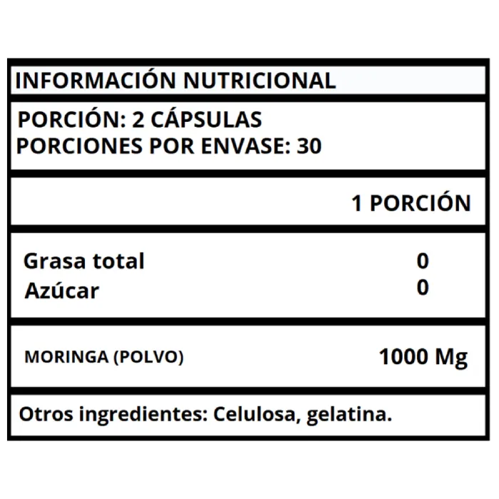 MORINGA - CÁPSULAS 1000 MG - Imagen 2