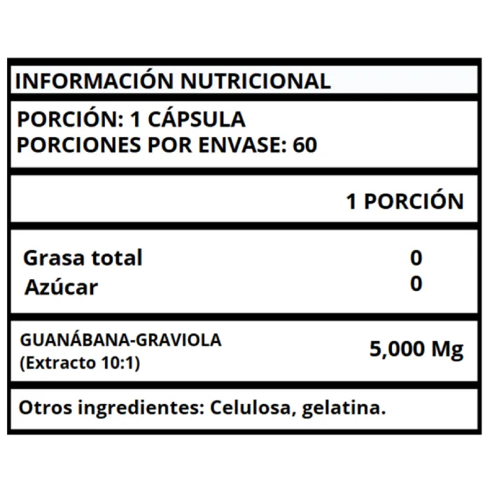 GRAVIOLA GUANÁBANA - CÁPSULAS 5000 MG - Imagen 2