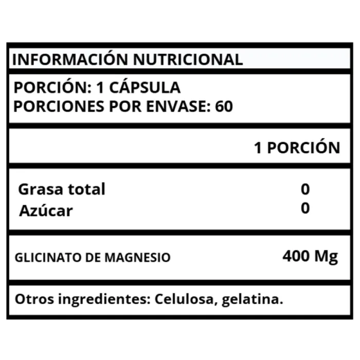 GLICINATO MAGNESIO - CÁPSULAS 800 MG - Imagen 2