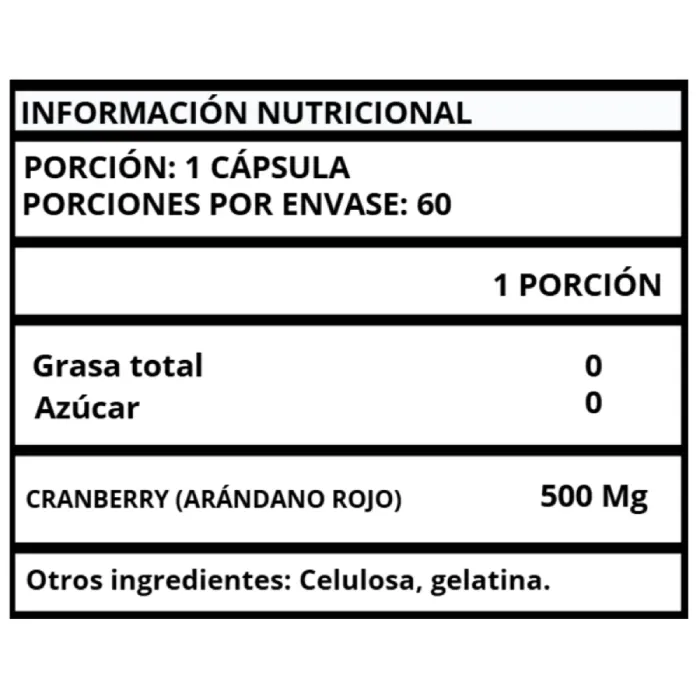 CRANBERRY - CÁPSULAS 500 MG - Imagen 2
